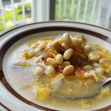 【独居自炊】大豆の煮汁で塩スープ